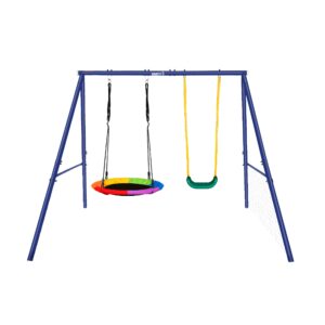 Качели уличные с воротами UNIX Line двойные 80+40 см Color