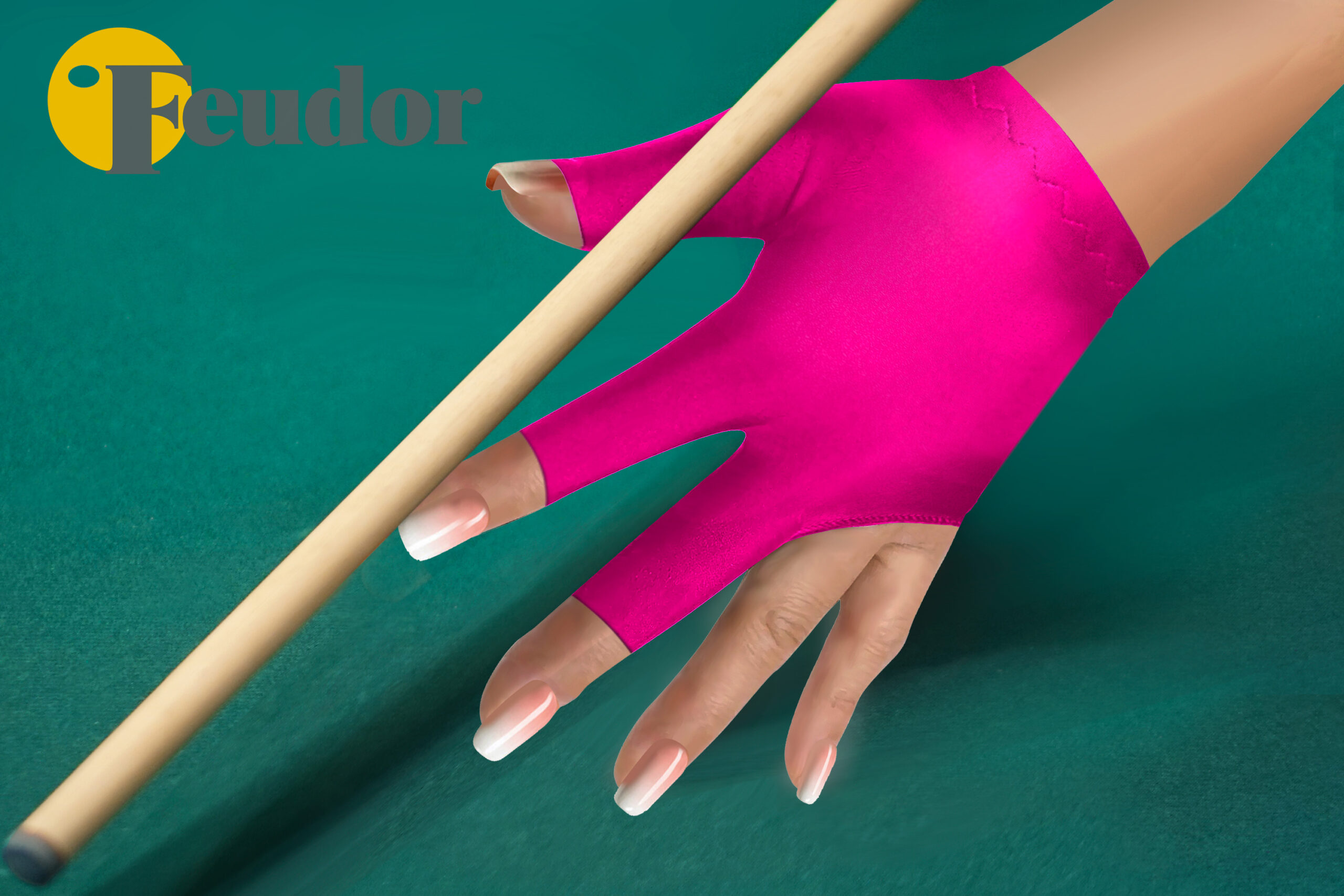 Перчатка-бильярдная Feudor Standard fuchsia S — изображение 4