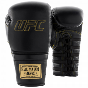 UFC Премиальные тренировочные перчатки на шнуровке черные - 14 Oz